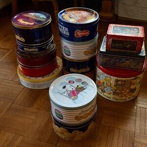 13 Empty Metal Tins – Craft, Sewing & Storage Lot